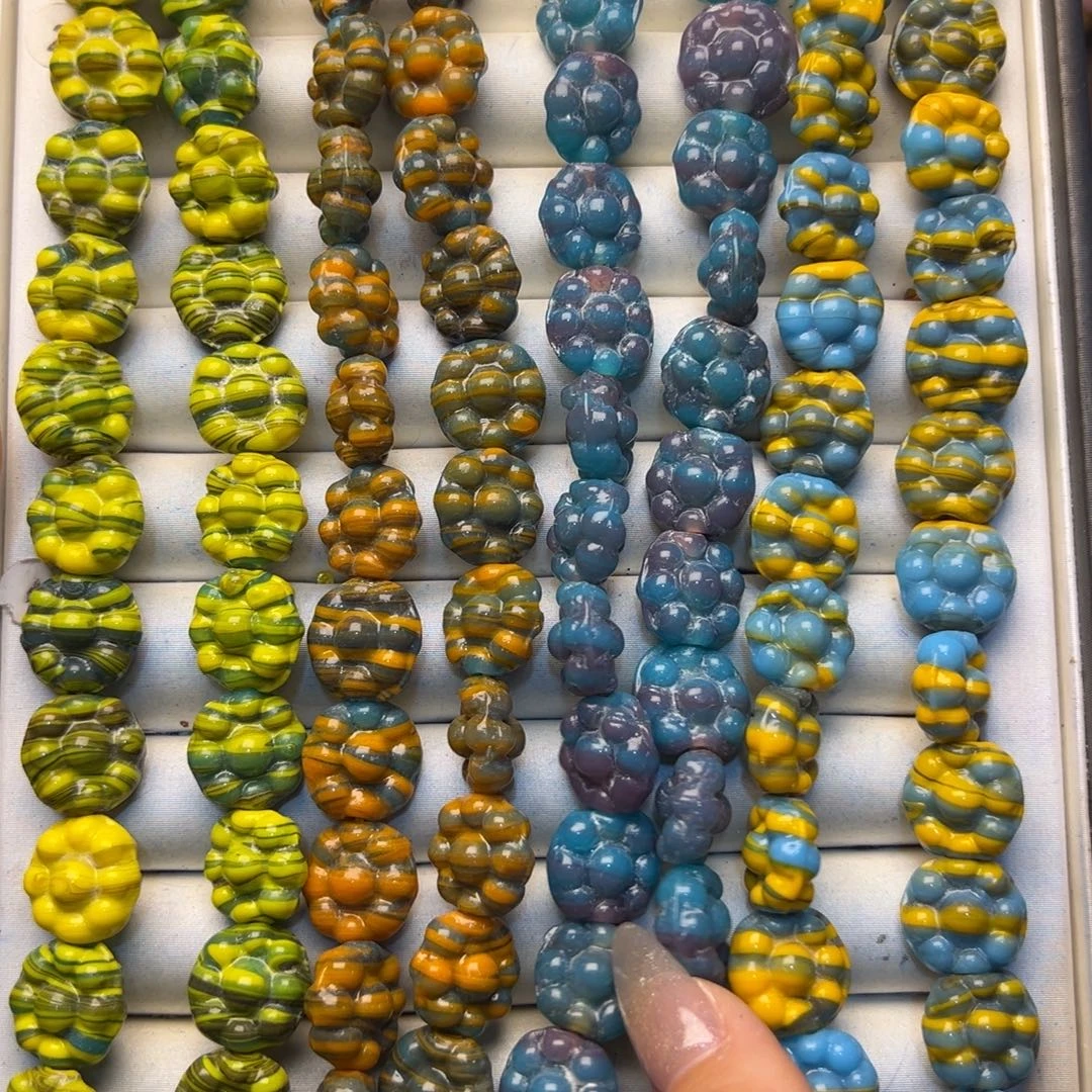 琉璃磁石尼泊尔琉璃小花一条15