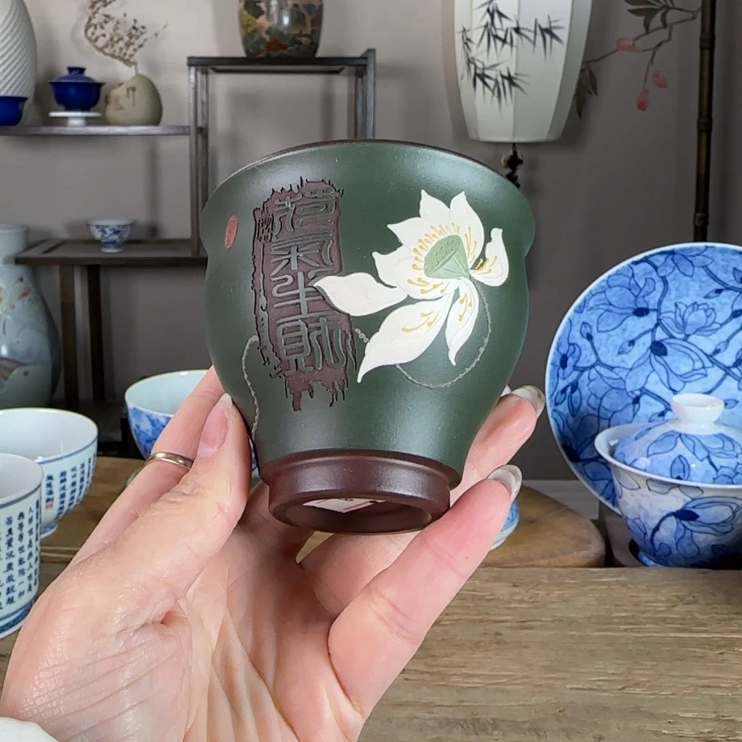 杯景德镇陶瓷柴烧多人