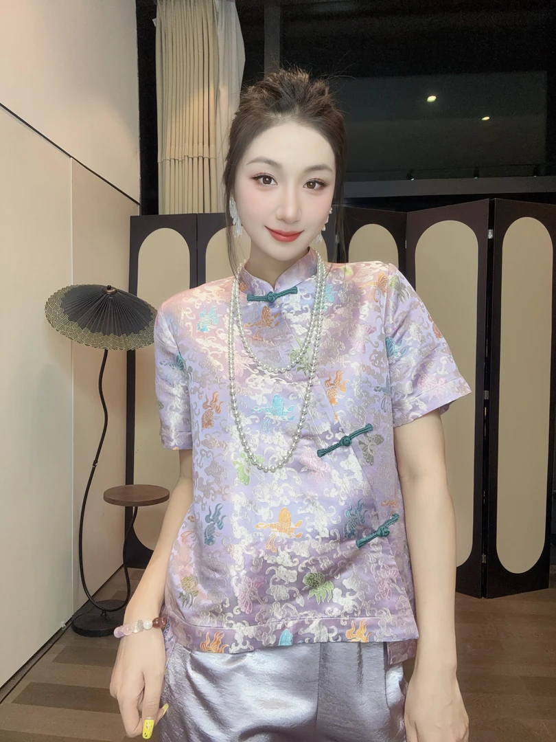 【金鱼彩蝶】深圳原创设计新中式时尚休闲百搭套装