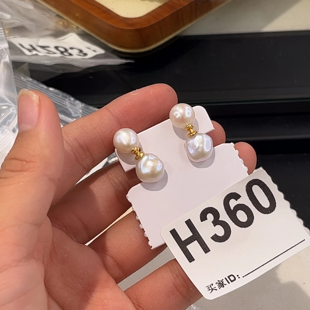 淡水珍珠耳饰合金