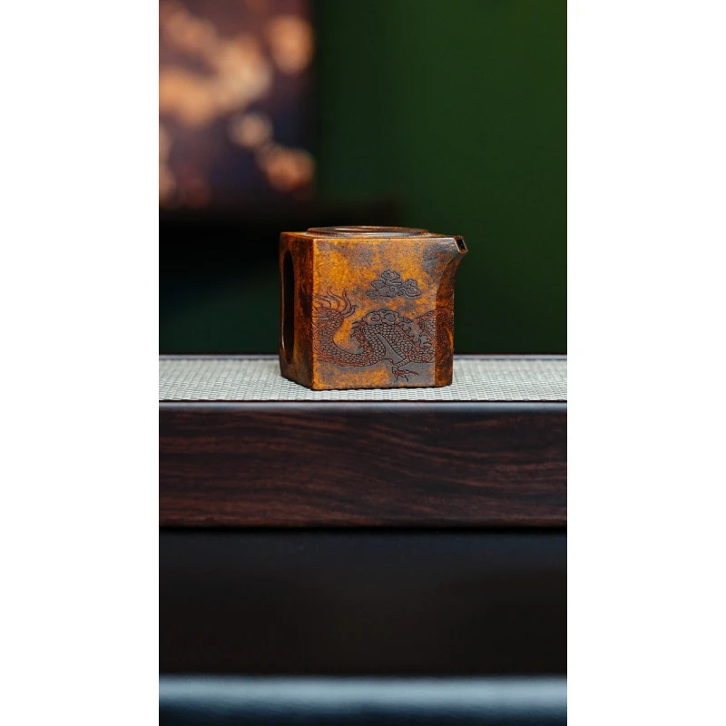 宜兴紫砂 阳羡四方 龙骨金砂 蒋小东h390