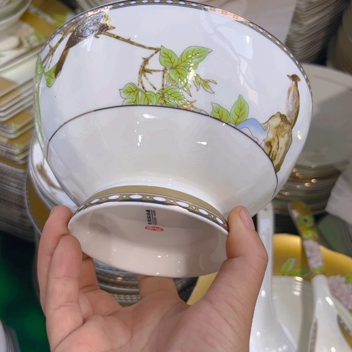 瓷片琴瑟和鸣六寸面碗两个