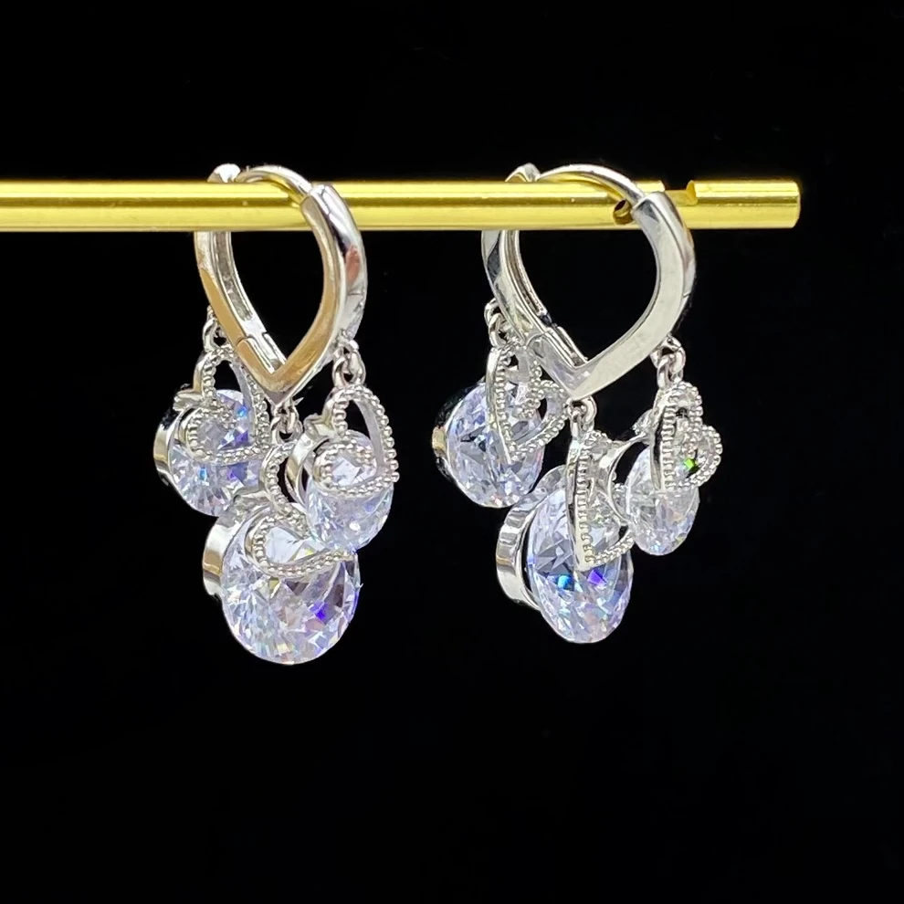 铜合金合成锆石耳饰  星河漫漫KL0019时尚气质通勤风高级轻奢耳环