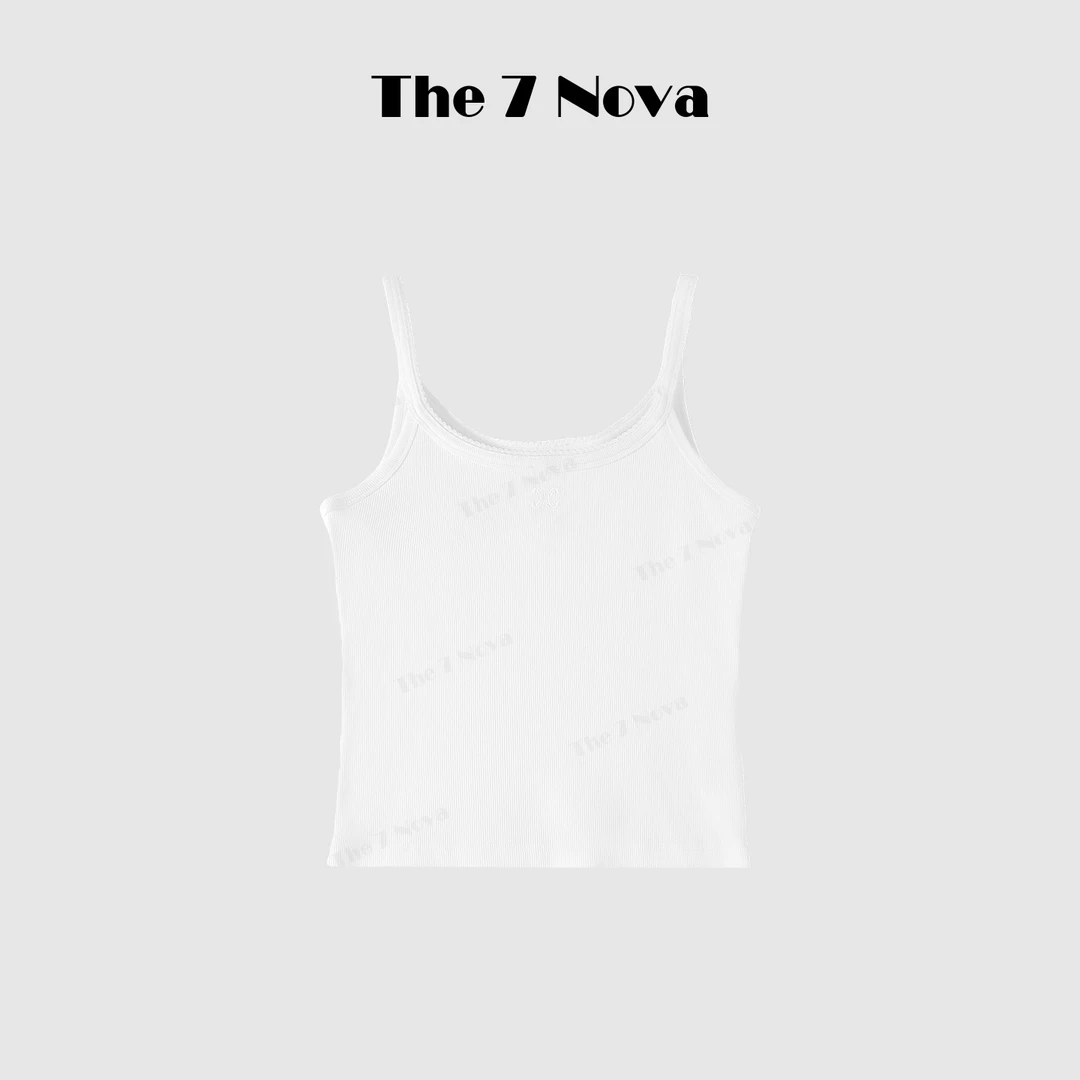 THE 7 NOVA『氧气云朵』25ss白色背心夏季打底显瘦无袖吊带SGA2017