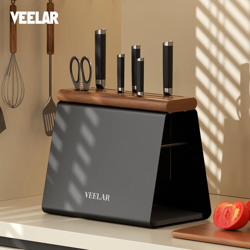 VEELAR刀架菜刀多功能置物架厨房家用刀具收笼实木通风防霉放刀座