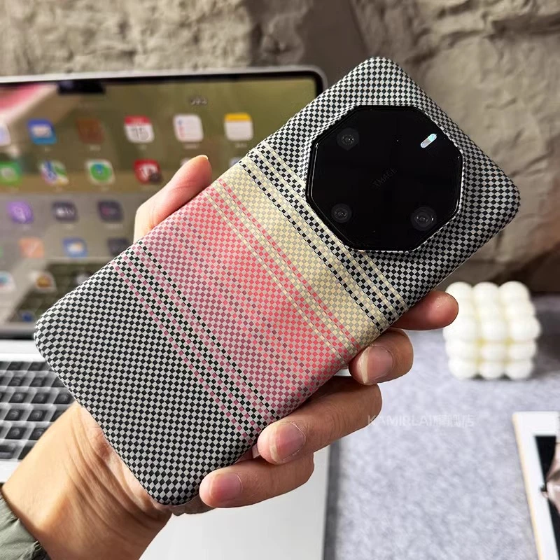 适用华为mate60rs非凡大师手机壳新款凯夫拉碳纤纹mate70rs保时捷