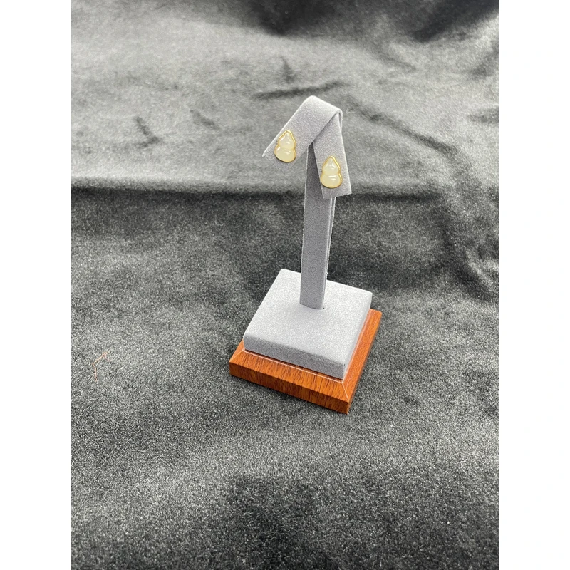 【小耿珠宝】和田玉藕粉葫芦耳钉（多样性发其一）