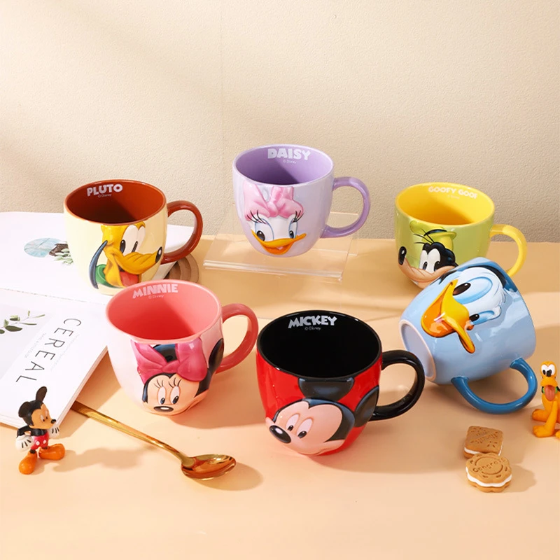 迪士尼联名米奇乐悦杯立体浮雕杯子高颜值创意水杯家用情侣咖啡杯
