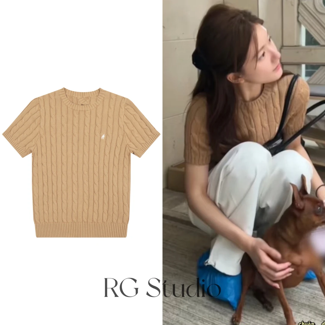 【RG】针织短袖圆领「露思同款」显瘦百搭老钱风100棉马*刺绣16色