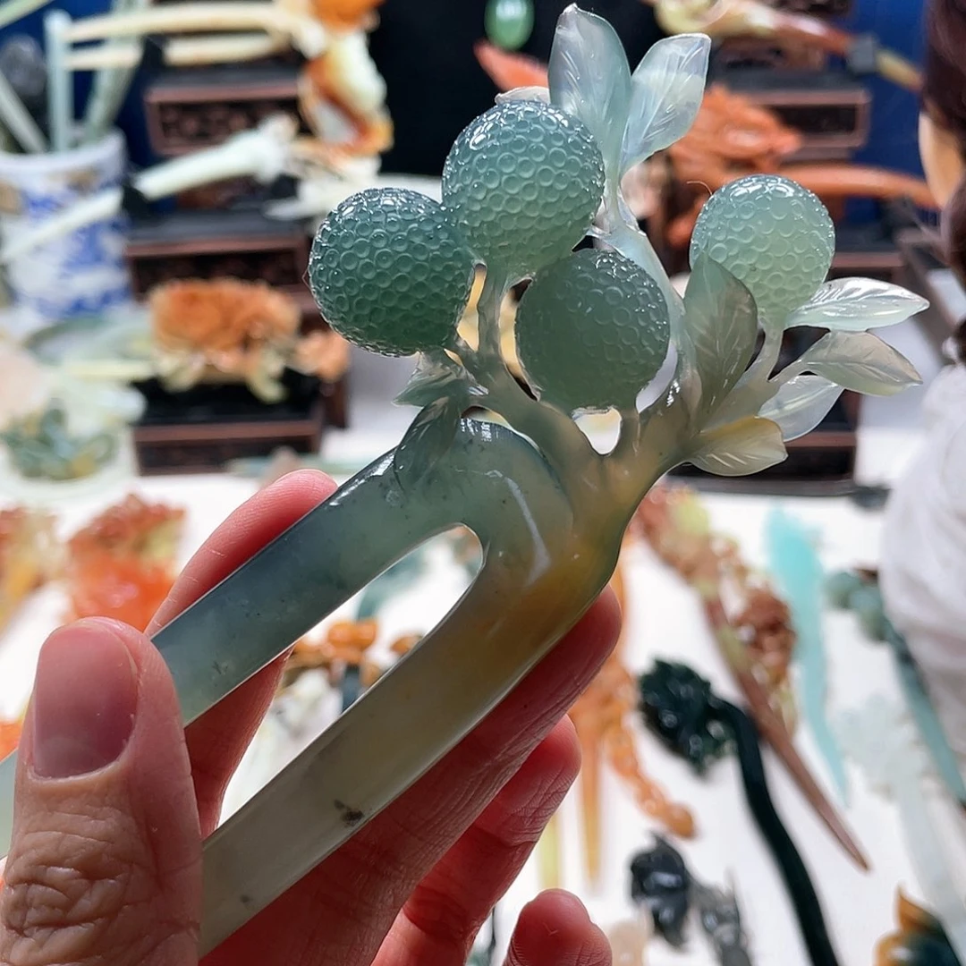 【闪购商品】未镶嵌岫玉发饰黛****?