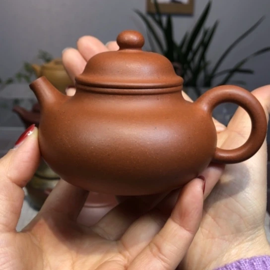 紫砂茶壶容天老红泥160c c