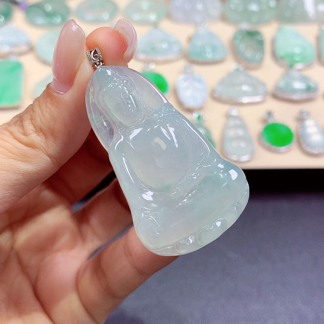 半***离翡翠18K金镶嵌颈饰翡翠