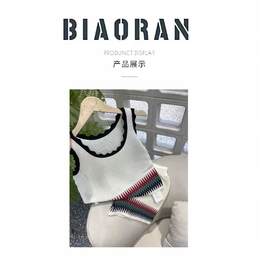BIAORAN/标冉2025春季新款休闲针织两件套套装3622