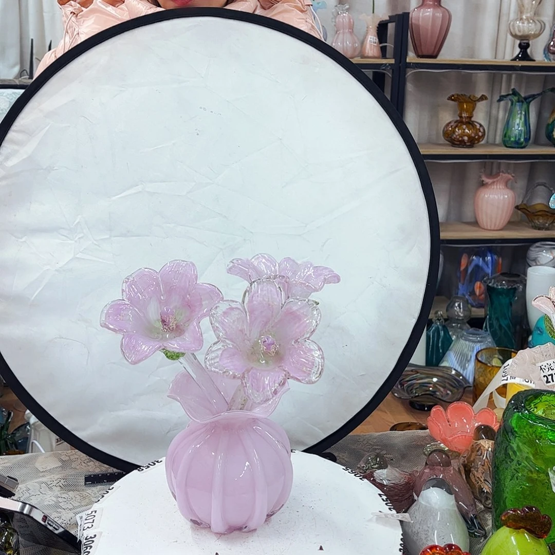 3花1瓶家悦琉璃工艺品瓶不完美