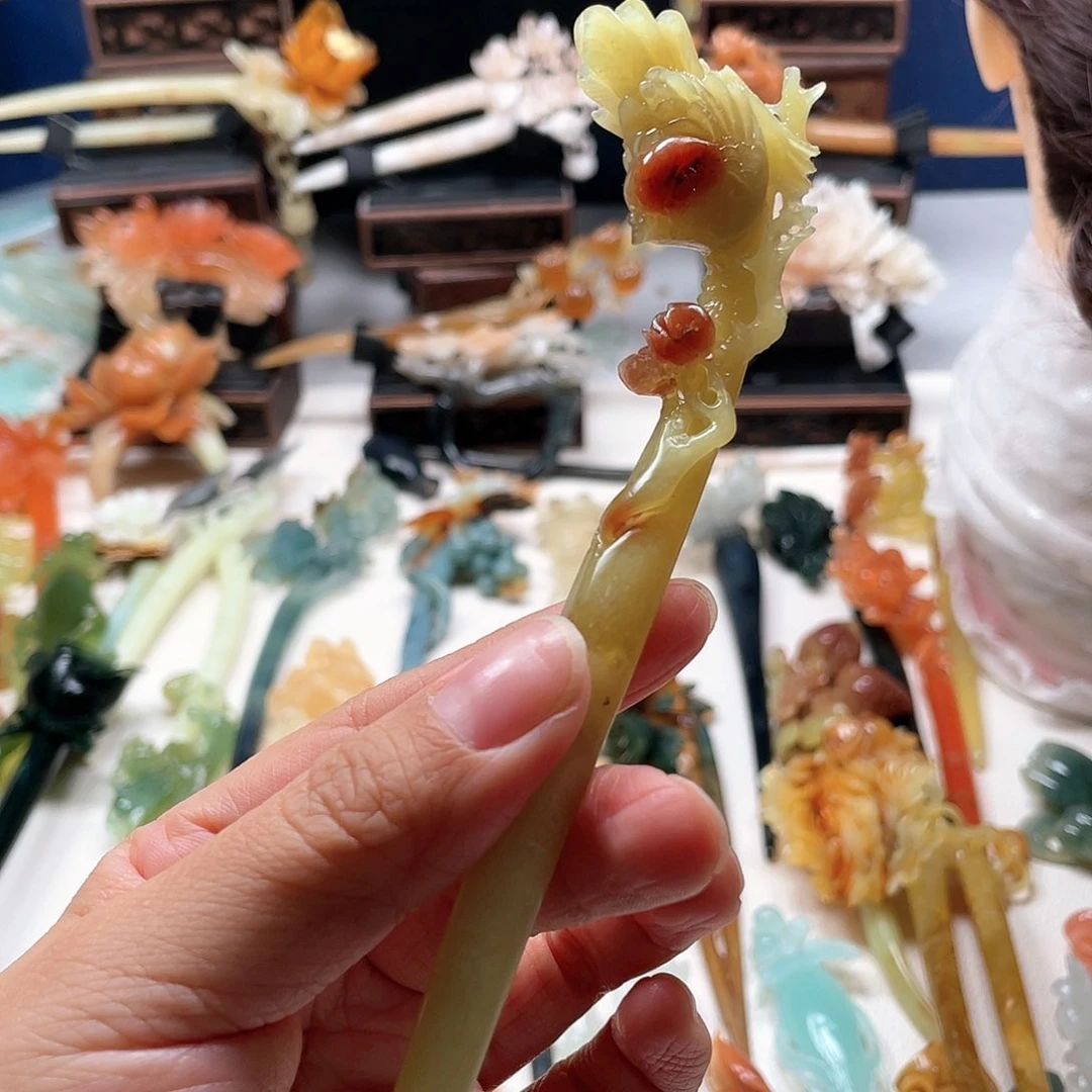 【闪购商品】未镶嵌岫玉发饰仙*掌