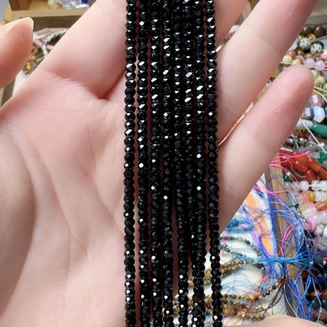 未镶嵌玛瑙/玉髓珠宝半成品卡3黑尖晶一条