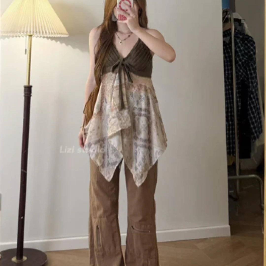 美拉德//小个子定制工装牛仔裤卡其显高显瘦修身百搭