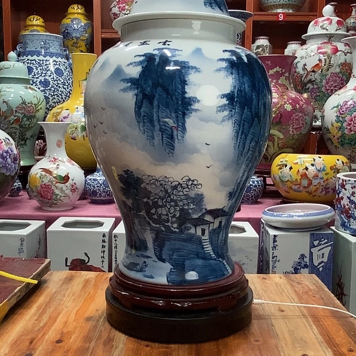 小***游景德镇陶瓷手工手绘花瓶摆件