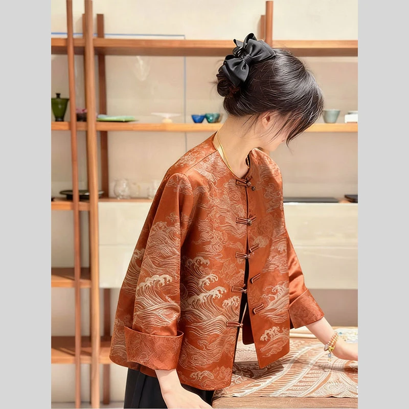 新中式国风巨好看的初冬外套2025秋冬新款今年流行爆款复古上衣女