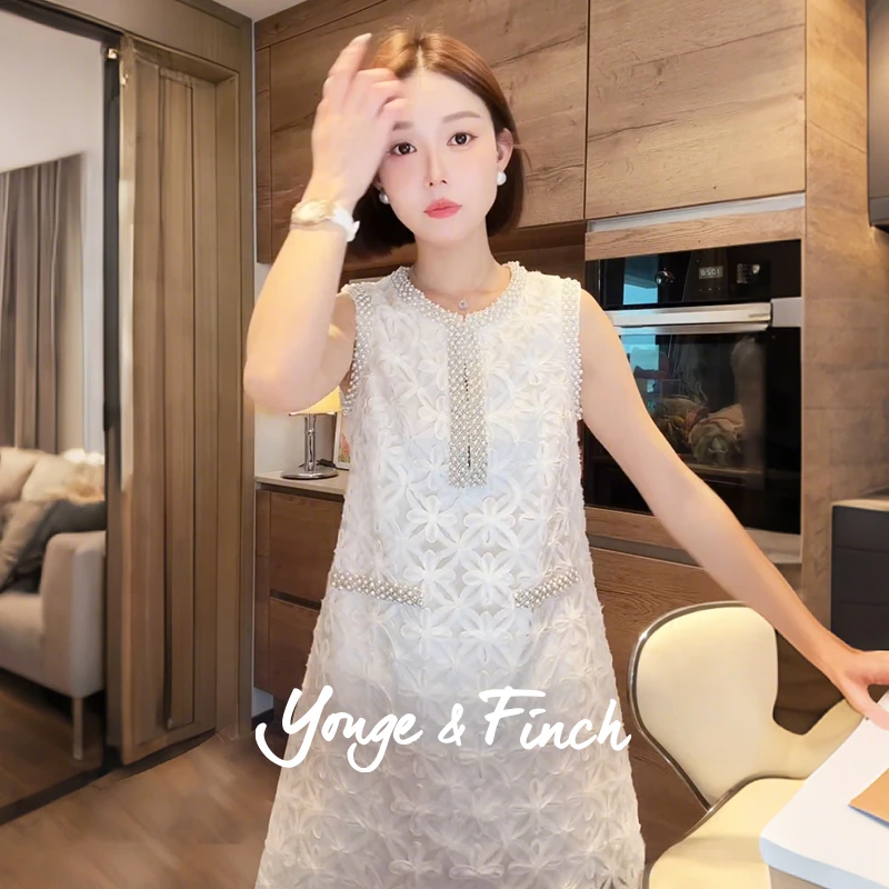 Yonge&Finch/扬芬缇2025秋季新款法式轻奢蕾丝气质背心裙 MADERAY