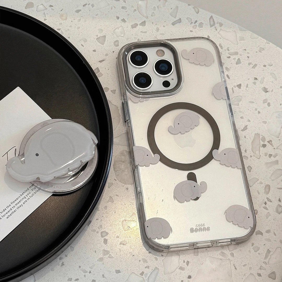 小象磁吸支架适用苹果16手机壳iPhone15promax个性卡通14透明13软