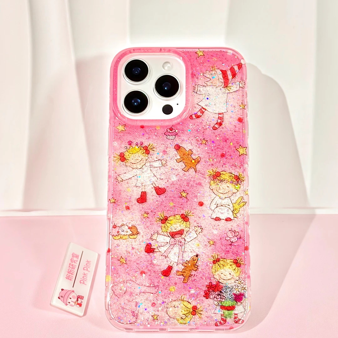 粉粉/ins粉色闪粉COCO酱 适用iphone16promax/15/14/13苹果手机壳