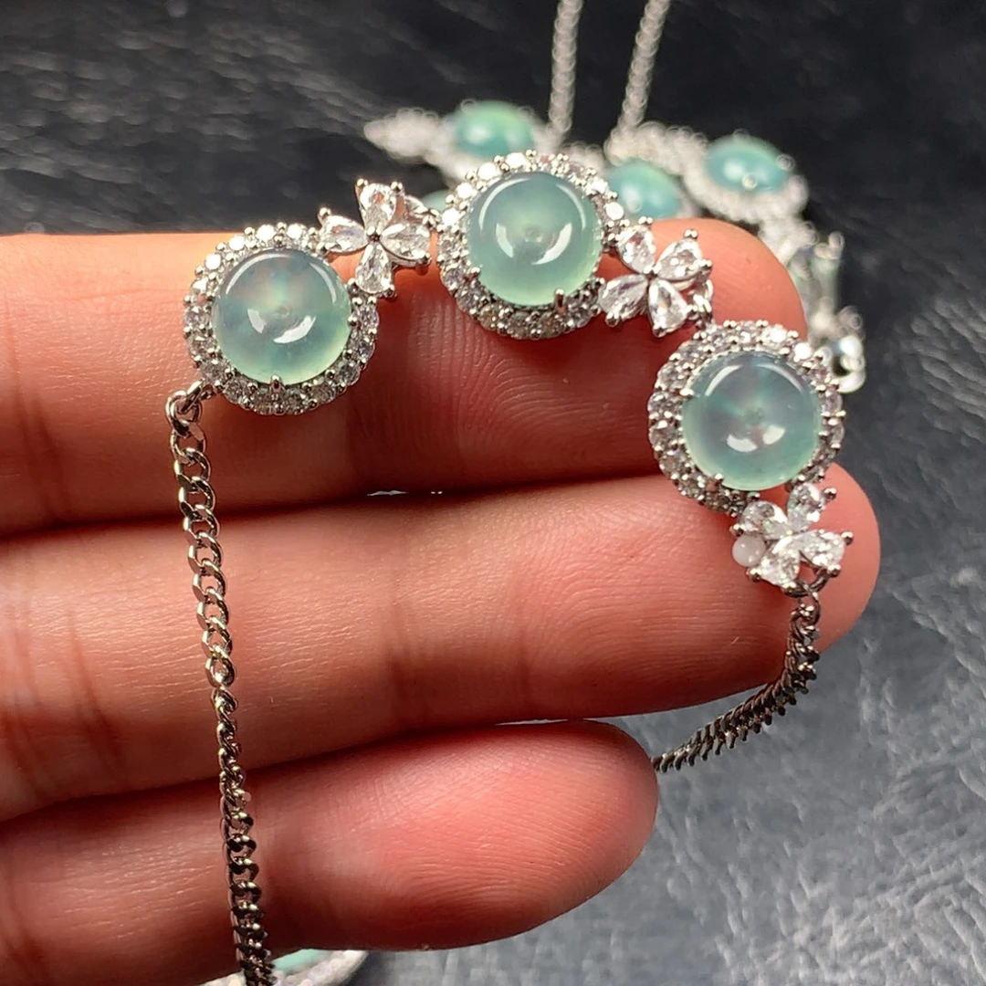 颈饰未镶嵌翡翠平安扣手链