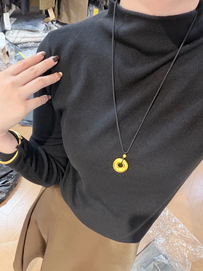 2026新款DM-1 羊绒手感半高领打底衫女秋冬百搭保暖内搭修上衣