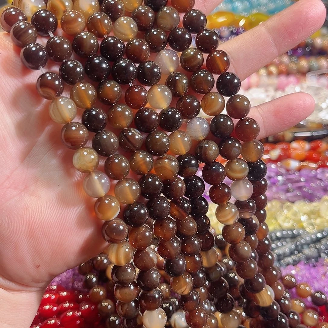 玛瑙/玉髓合金珠宝半成品美拉德玛瑙一条10mm