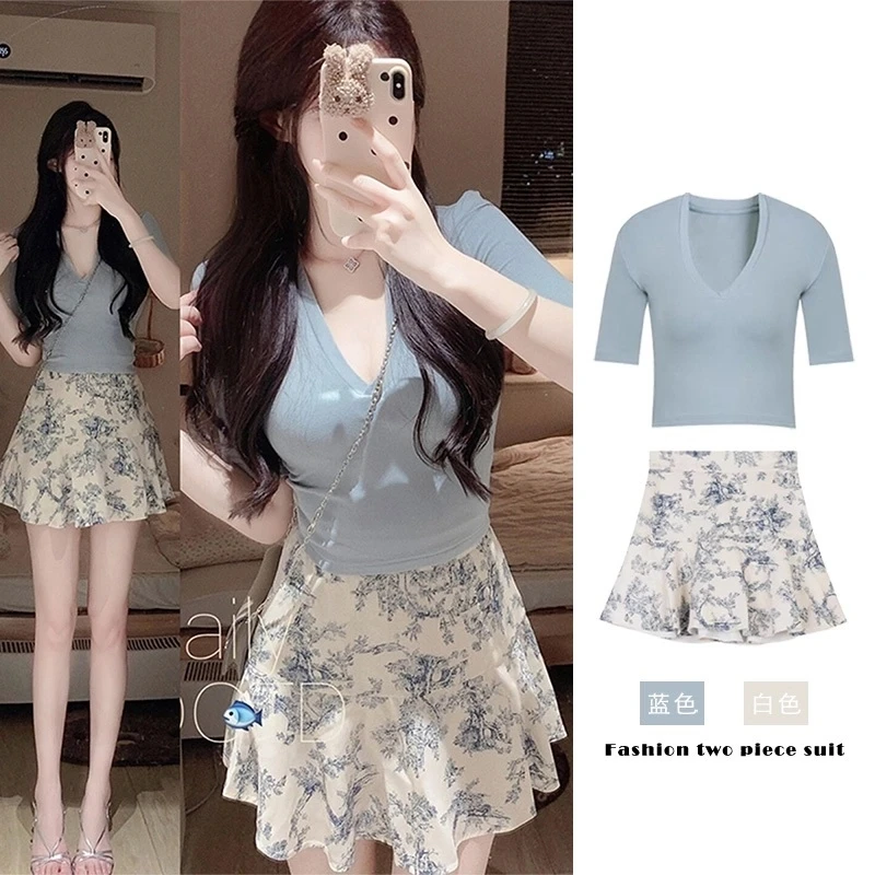 五一出游穿搭夏季女装纯欲风轻奢高级感女神高冷御姐气质裙子套装