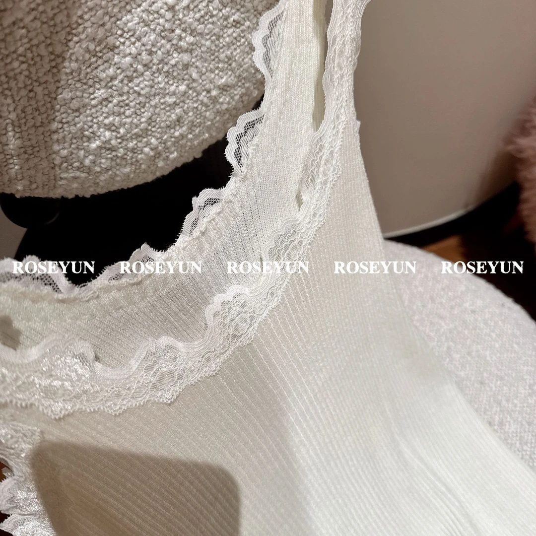 【Rose Yun】酥酥心跳 绵羊毛木耳边蕾丝背心 JY015009