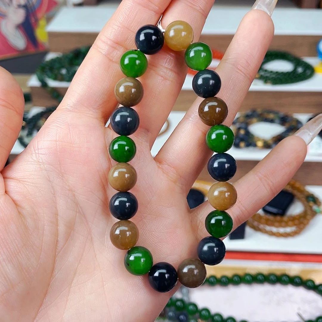 和田玉10mm新疆多宝单圈未镶嵌