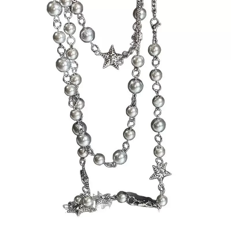 非金属涤纶项链 6NE日韩y2k法式十字架项链颈链ins锁骨链小众配饰