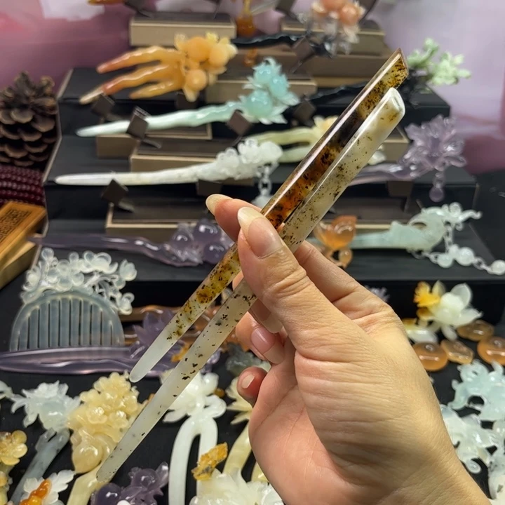 未镶嵌蛇纹石玉发饰