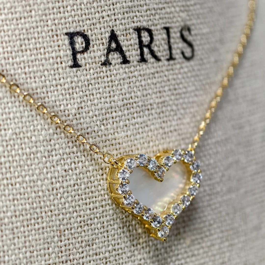 合金锆石吊坠 一颗珍心合金锆石项链吊坠配饰手工满钻