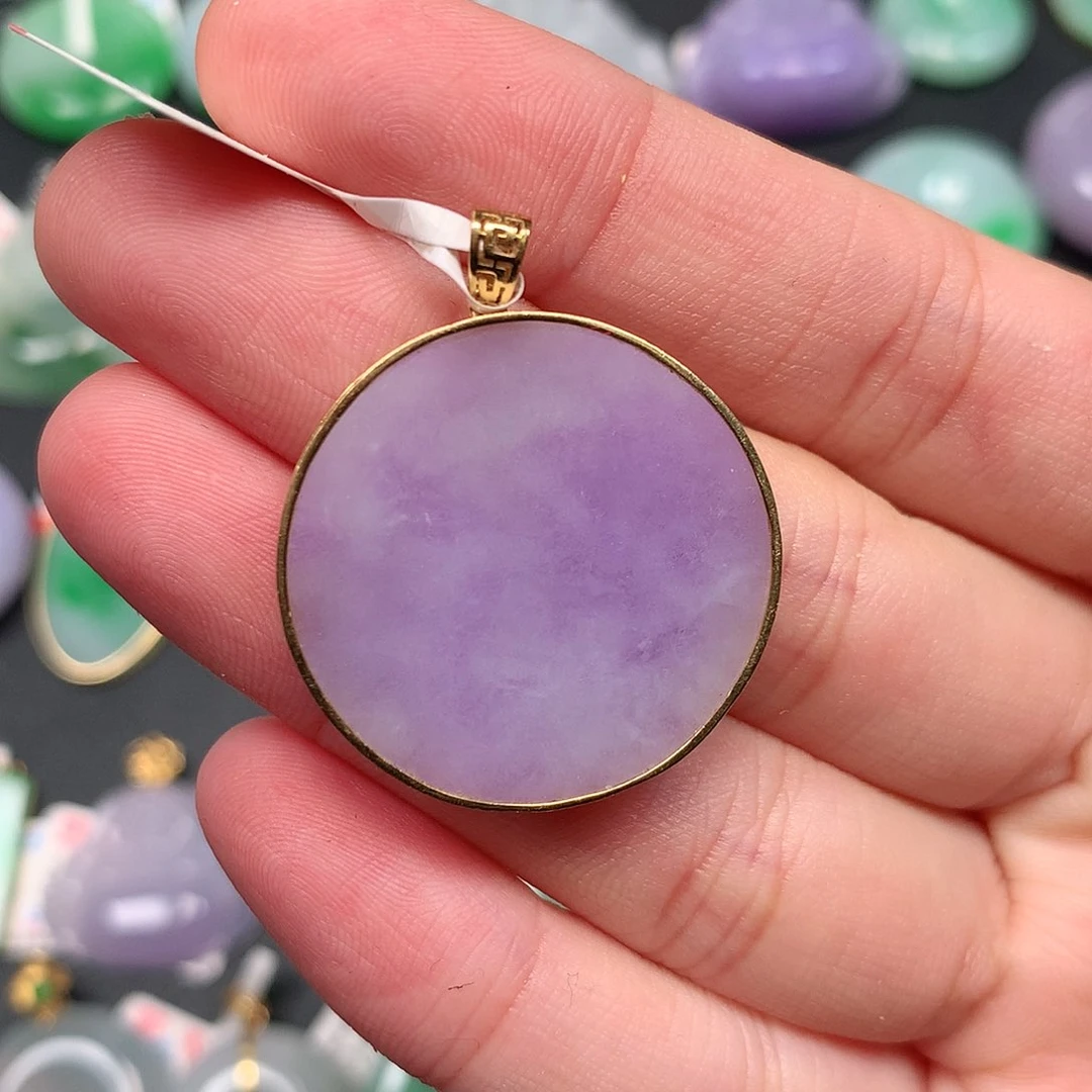 颈饰18K金镶嵌翡翠翡翠吊坠