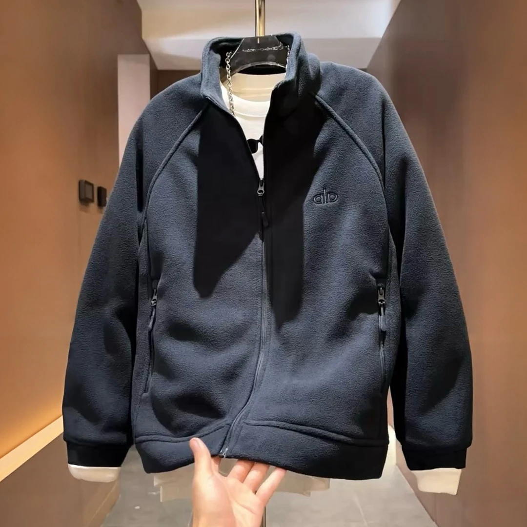 秋冬新款高级感立领抓绒衣外套男士潮牌时尚百搭宽松情侣开衫卫衣