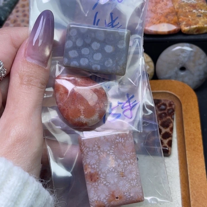 未镶嵌吊坠硅化珊瑚（珊瑚玉）