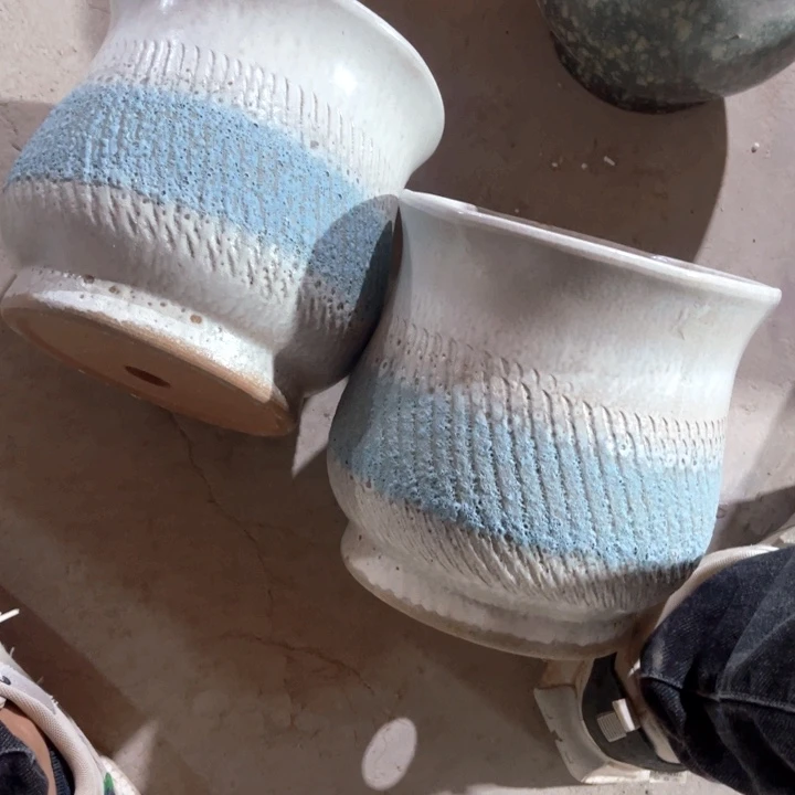 紫砂花盆口径21高度21两只正品