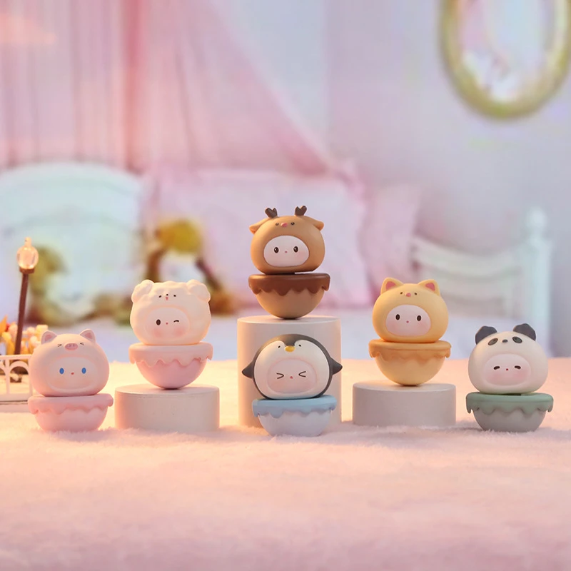 萌宠不倒翁树脂摆件可爱桌面少女解压办公室装饰品公仔摆件