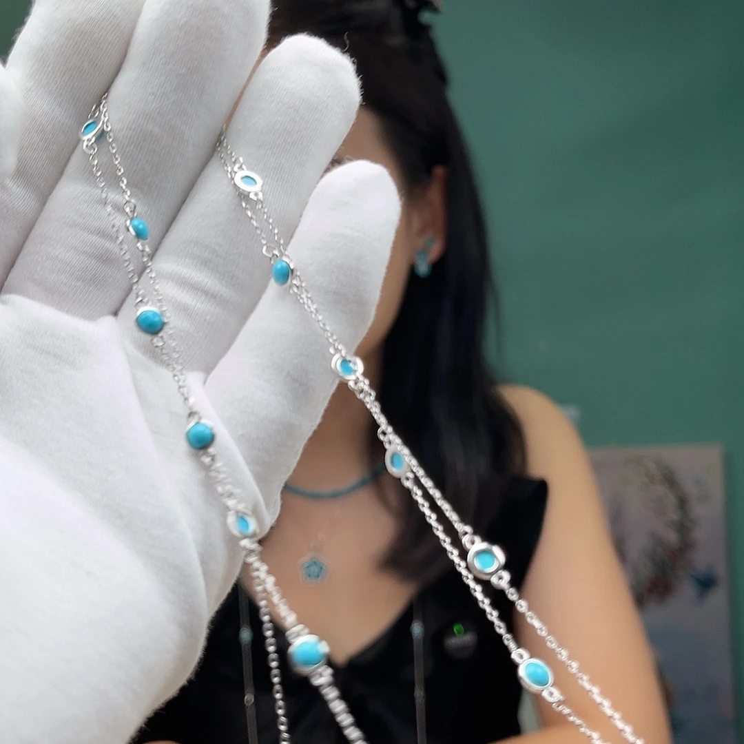 银S925镶嵌绿松石珠宝奇石