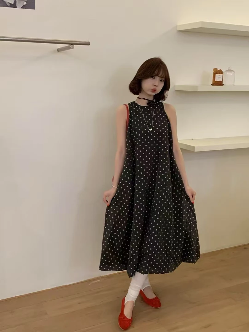 【NO退NO换】韩系复古减龄波点连衣裙8811   裙长112