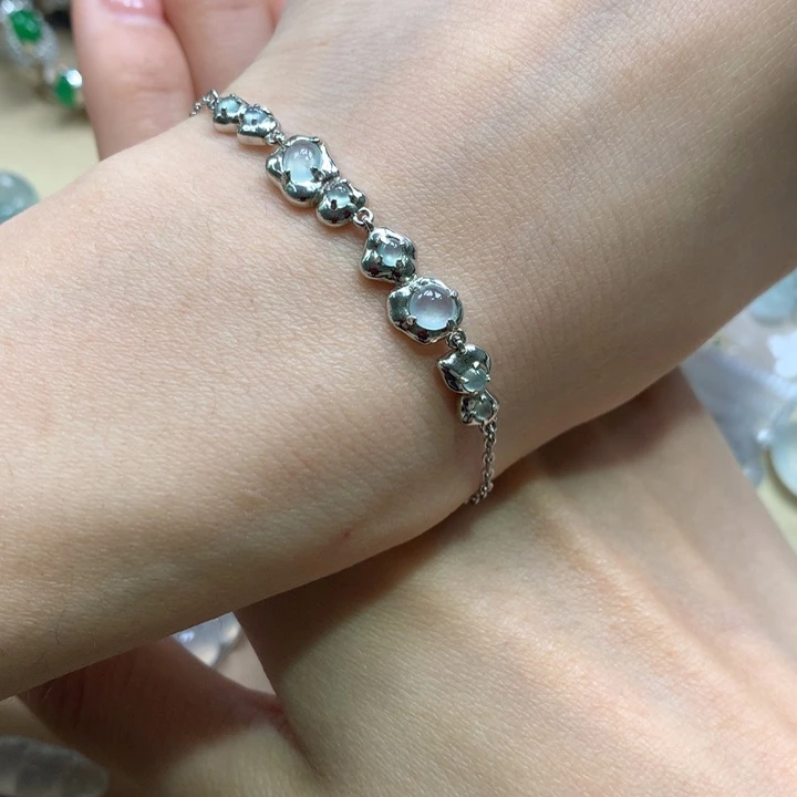 翡翠银S925镶嵌颈饰手链