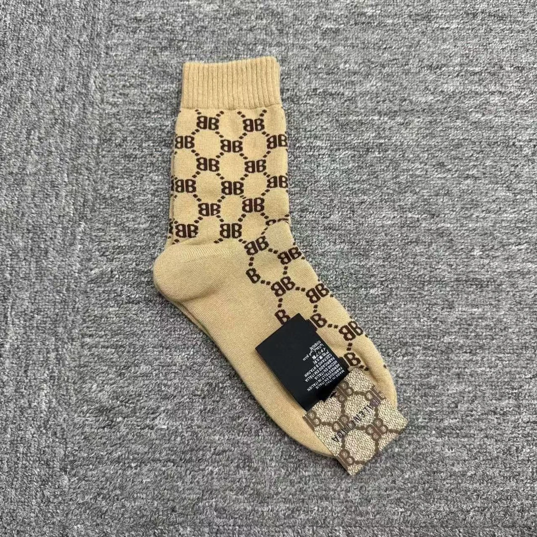 未使用 Balenciaga/巴黎世家 BB满印袜子/M码/编码16153