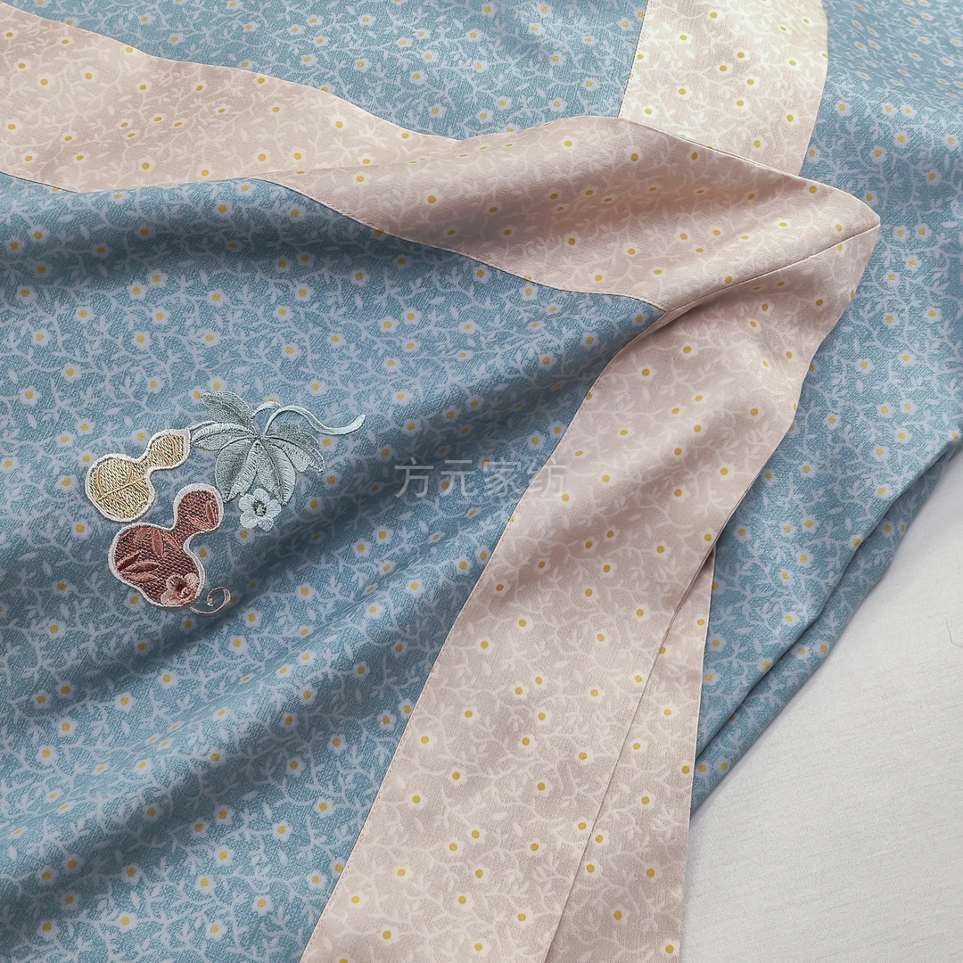 福禄满堂fl艾阳绒四件套微磨毛绣花加印花艾草抑菌天丝高档