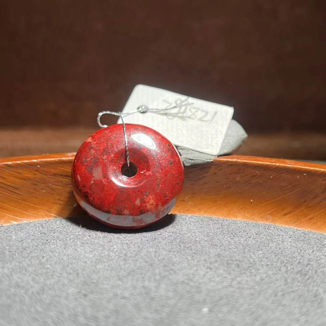 天然辰砂【张老斯珠宝】天然朱砂平安扣吊坠zg1821