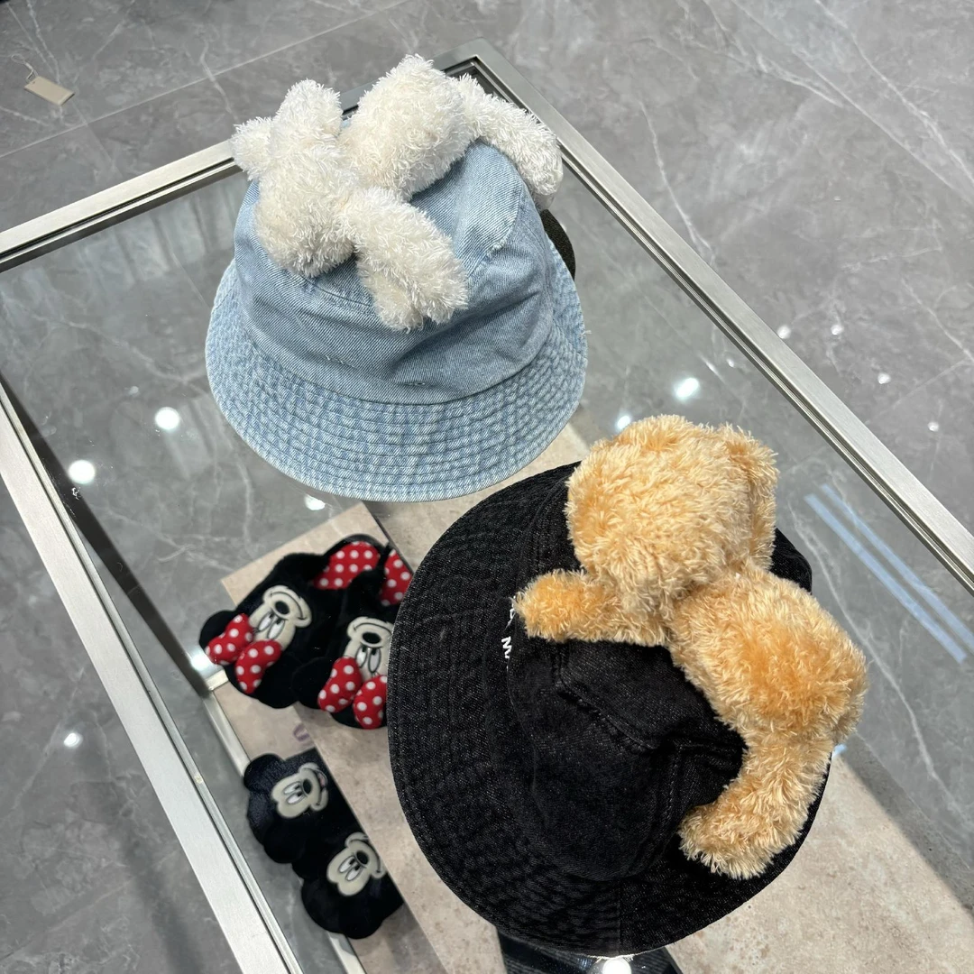 【YU·PP】小众设计师休闲百搭小熊趴趴渔夫帽（PS004）
