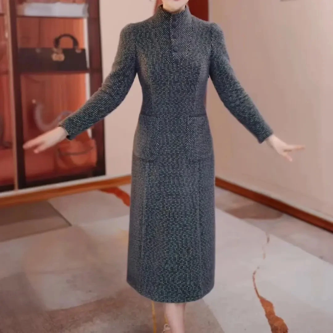 时尚大气百搭加厚休闲风连衣裙2025秋冬新款气质优雅修身显瘦减龄