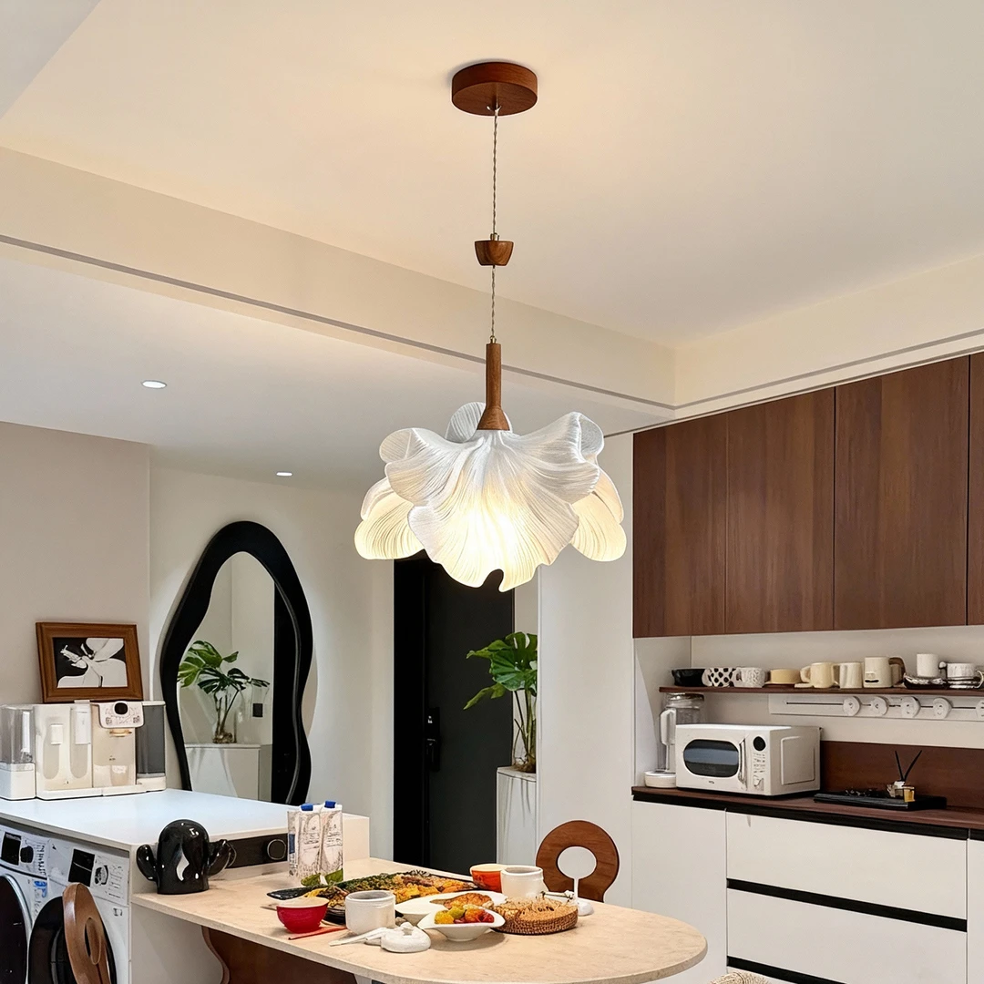 花朵吊灯宋氏美学餐桌轨道装饰灯花瓣新款宋代美学侘寂风餐厅吊灯