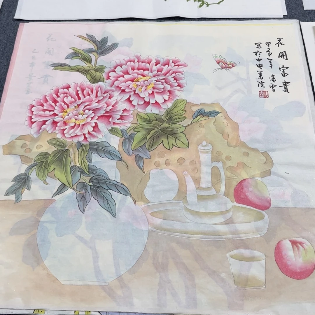 国画尺寸70X70手绘作品